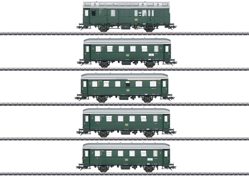 Märklin 43353 Passagervognssæt, fem-delt, med indvendig belysning, DB ep III