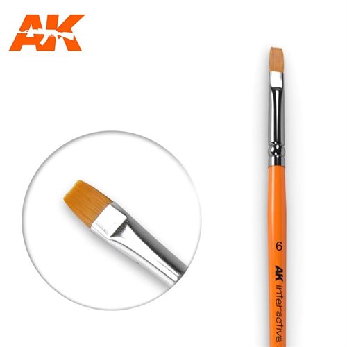 AK611 Flad pensel 6, syntetisk
