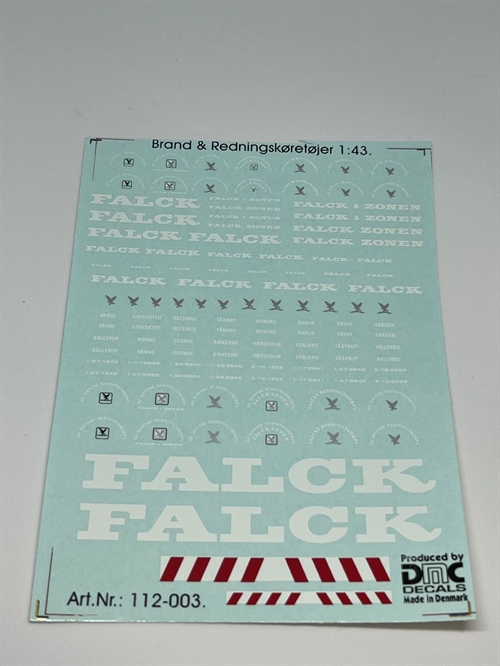 DMC Decals DP 112-003 Falck Brand & redningskøretøjer 1:43