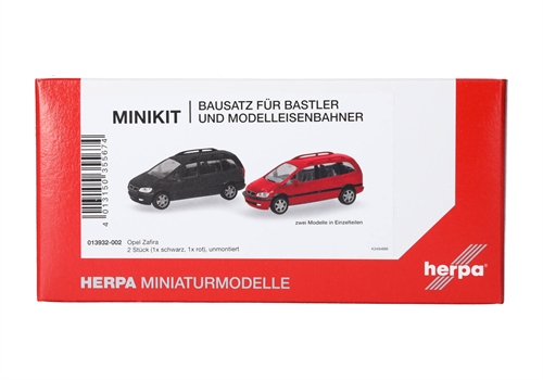Herpa MiniKit 013932-002 Opel Zafira, sort og rød (2 Stk), H0