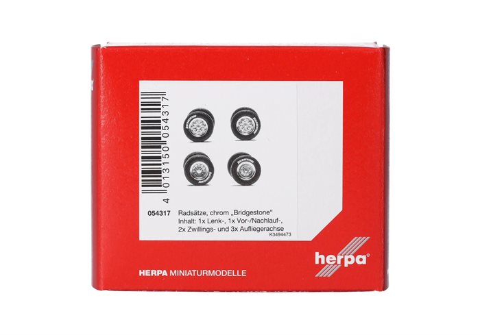 Herpa 054317 Dæk med chrome fælge "Bridgestone", H0