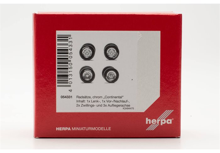 Herpa 054331 Dæk med chrome fælge "Continental", H0