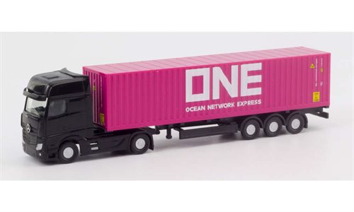 Herpa 66792 MERCEDES-BENZ ACTROS GIGASPACE Lastbil med container "ONE", SPOR N