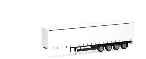 Herpa 077118 Canvas gardin trailer, 4-akslet, hvid, H0