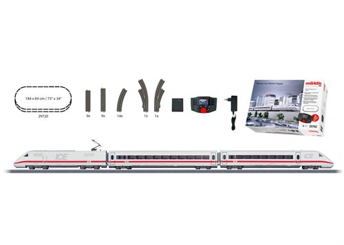Märklin 29792 Digitalt startsæt ICE 2, InterCity Express BR 402, c-skinne oval og Mobile Station II, ep V