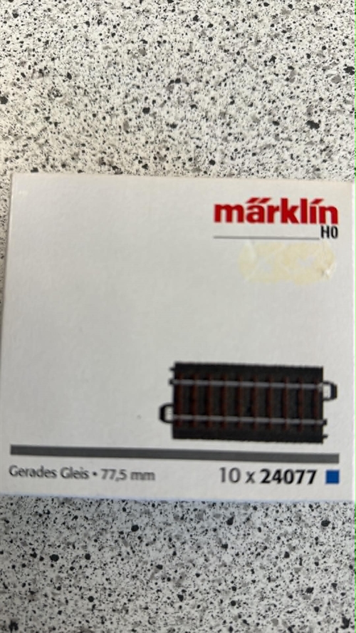 Märklin 24077 Lige skinne 77,5 mm, Prisen er pr stk (BRUGT)