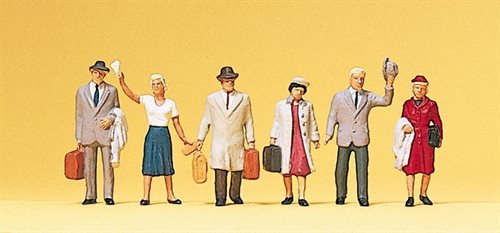 Preiser 10020 Rejsende med bagage, seks figurer, H0