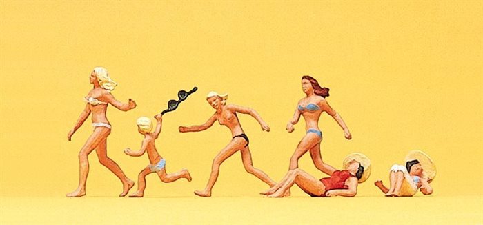 Preiser 10211 Badende ved stranden, 6 figurer, H0