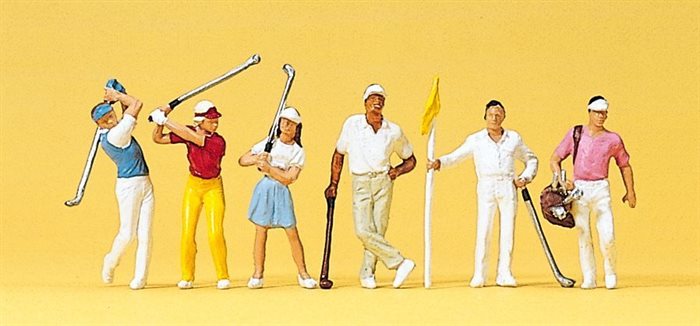 Preiser 10231 Golfspillere, seks figurer, H0
