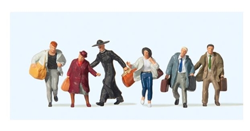 Preiser 10327 Rejsende i løb, seks figurer, H0