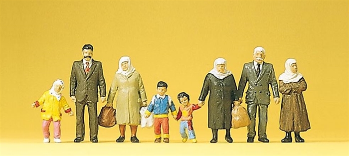 Preiser 10343 Passagerer, otte figurer, H0