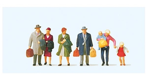 Preiser 10511 Gående rejsende, seks figurer, H0