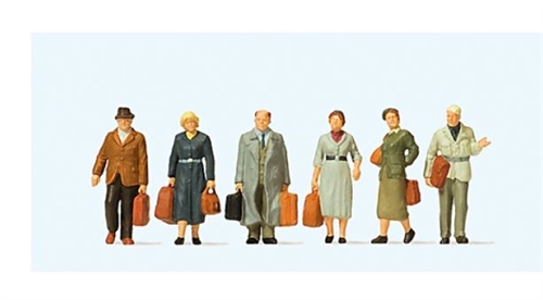Preiser 10582 Rejsende, gående, ca. 1945-1960, H0