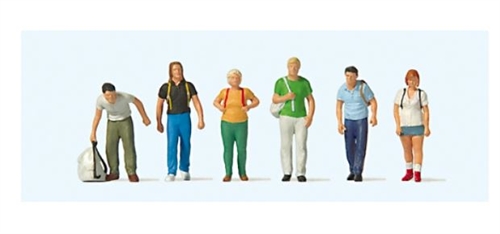 Preiser 10725 Togrejsende med rygsække, H0