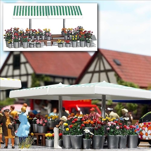 Busch 1072 Markedsstand med blomster, H0