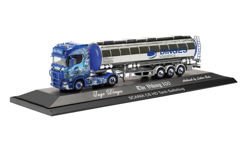 Herpa 122276 SCANIA CS 20 HD JUMBOTANK SEMI-TRAILER "INGO DINGES" (RHEINLAND-PALZATE/GRÜNSTADT), H0 