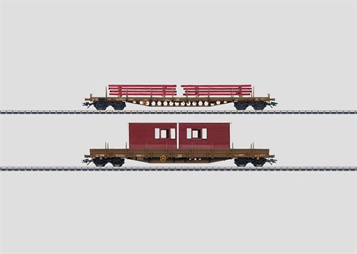 Märklin 47025 Dobbeltsæt med stolpevogne og danske byggematerialer, DSB, ep V