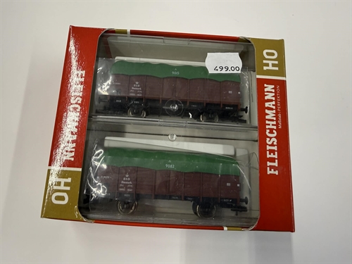 Fleischmann 521606 dobbelt pressenningsvognsæt (BRUGT)