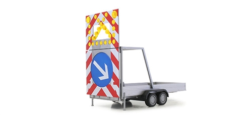 Herpa 052368-002 Dobbeltmonteret trailer / Skiltevogn med flytbar pil, H0