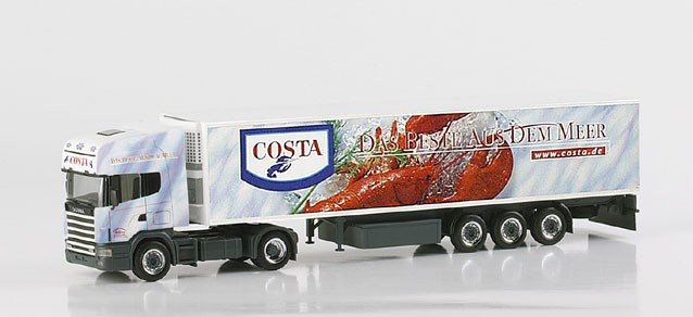 Herpa 148672 Scania 164 TL Lastbil med køletrailer "Costa"