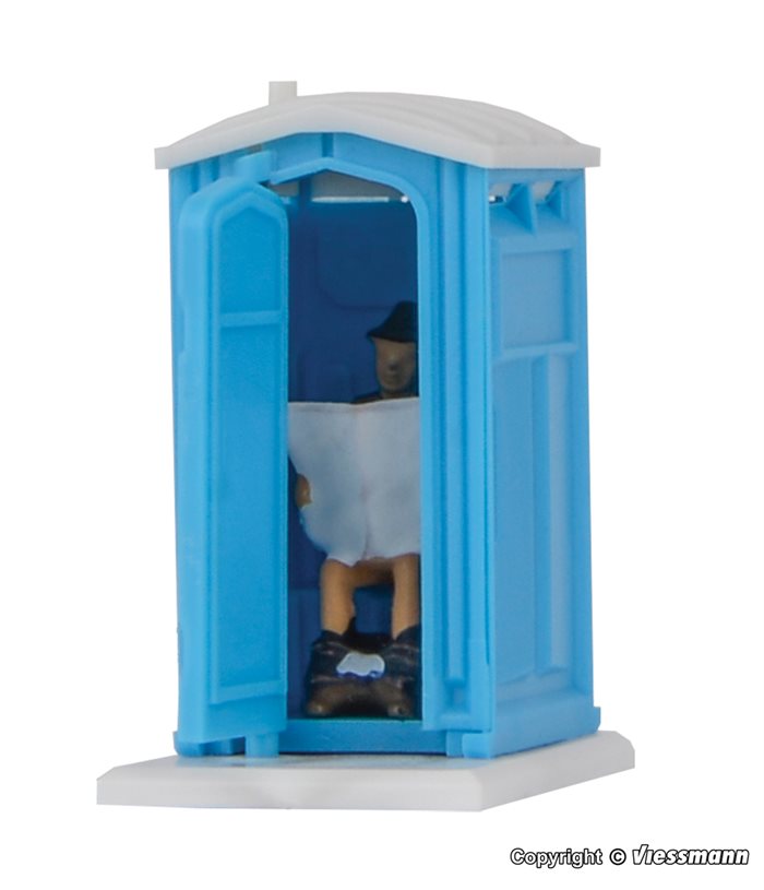 Viessmann 1545 Mobilt toilet med en bevægelig dør og en bygningsarbejder figur. e-Motion, H0
