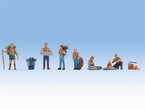 Noch 15879 Spejdergruppe, seks figurer med tilbehør, H0 