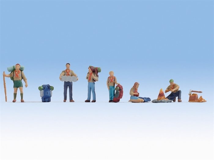 Noch 15879 Spejdergruppe, seks figurer med tilbehør, H0 