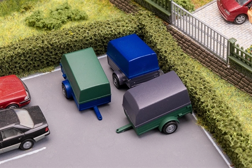 Faller 180012 3 Trailere i forskellige farver, H0