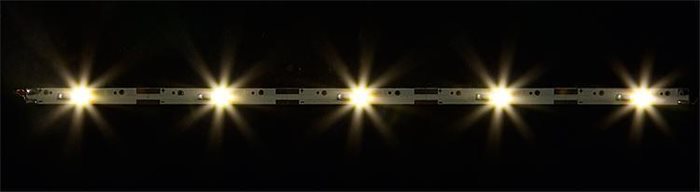 Faller 180654  2 LED skinner med 5 LED lys, varm hvid, 180 mm, H0