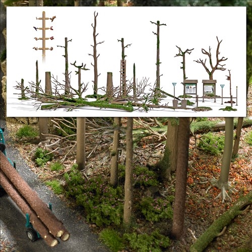 Busch 1852 Sæt med døde træer , H0