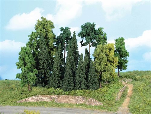 Heki 1957 Mix skov, 20 træer, 7-18 cm, H0/TT, NYHED 2019