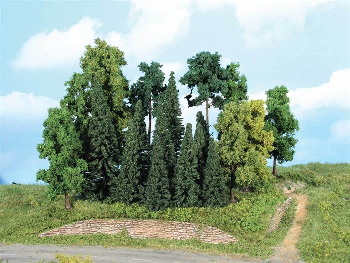 Heki 1957 blandet skov, 20 træer, 7-18 cm, H0/TT