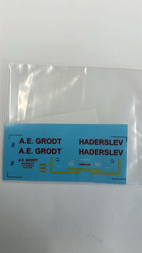 DMC Decals 87-198 A. E. Grodt, Haderslev, sættevogn, køl, 1/87