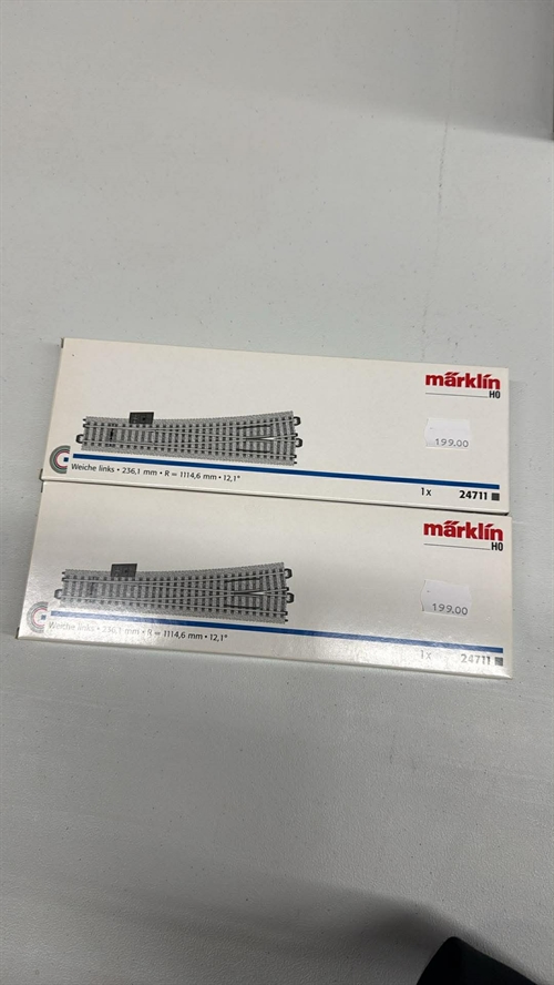 Märklin 24711 Slankt sporskifte, venstre (BRUGT) Prisen er pr stk
