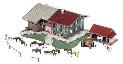Noch 65014 Heste stald diorama med tilbehør H0