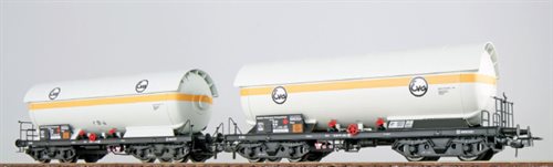 Pullmann 36528 Gas-tankvogn sæt ZAG 620, EVA 33 80 771 4 035-2 + EVA 33 80 771 4 052-7 Ep. IV DB