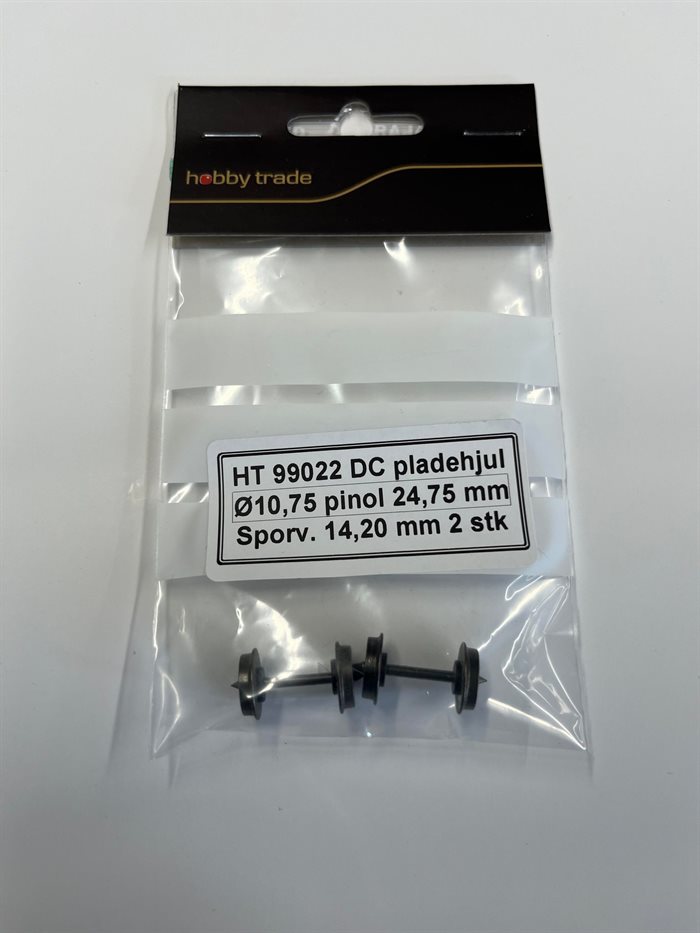 Hobbytrade 99022-2 DC pladehjul Ø 10,75 pinol 24,75 mm Sporvidde 14,2 mm, 2 stk