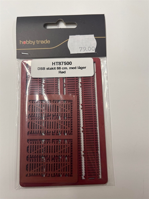 Hobbytrade 87500 DSB stakit 88 cm med låger, rød H0