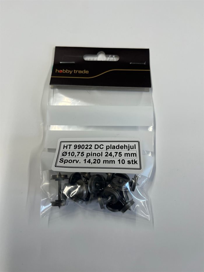 Hobbytrade 99022-10 DC pladehjul Ø 10,75 pinol 24,75 mm Sporvidde 14,2 mm, 10 stk
