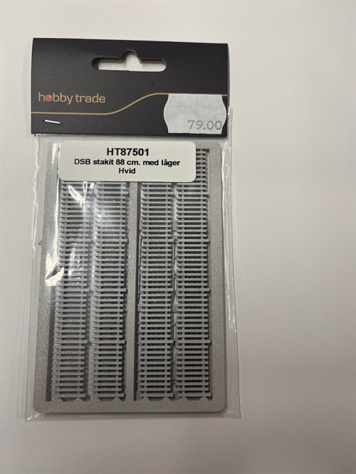 Hobbytrade 87501 DSB stakit 88 cm med låger, hvid H0