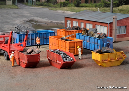 Kibri 38648 Affaldscontainer, 2 containere i tre forskellige størrelser, H0