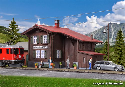 Kibri 39493 ‎Station Davos-Monstein inkl. husbelysning starter sæt H0