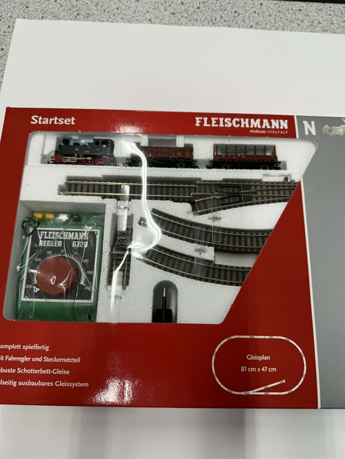 Fleischmann 933601 Analog startsæt med godstog og to vogne (BRUGT)