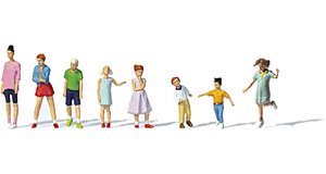 Preiser 10766 Unge og børn, otte figurer, H0