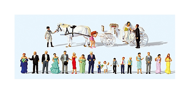 Preiser 13011 Bryllupsselskab med karet, H0