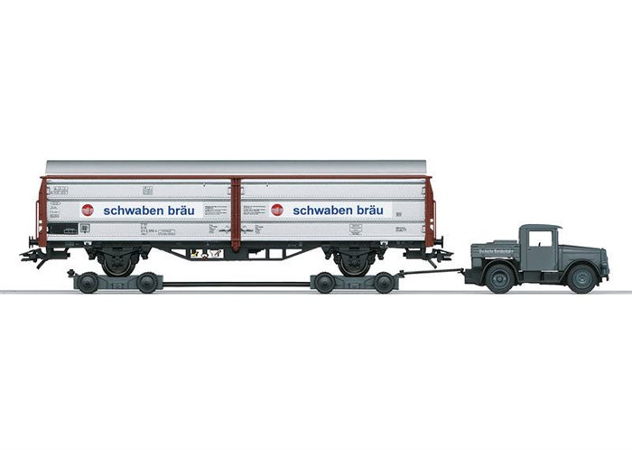 Märklin 46819 Skydedør containervogn med en Kaelble og en Culemeyer Trailer DB, ep IV 
