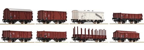 Roco 44002 8-delt godsvognssæt, DB, ep III, H0