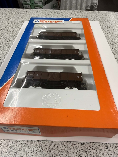 Roco 44097 3-vogns sæt DSB åbne godsvogne med kul (BRUGT)