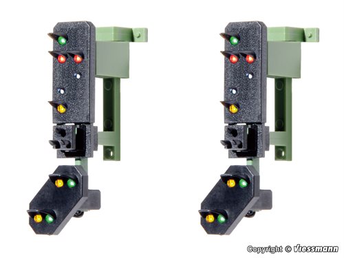 Viessmann 4751 H0 Afgangssignalhoveder med fjernsignal og multiplex-teknologi, 2 stk