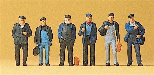 Preiser 10350 Industriarbejdere, seks figurer, H0